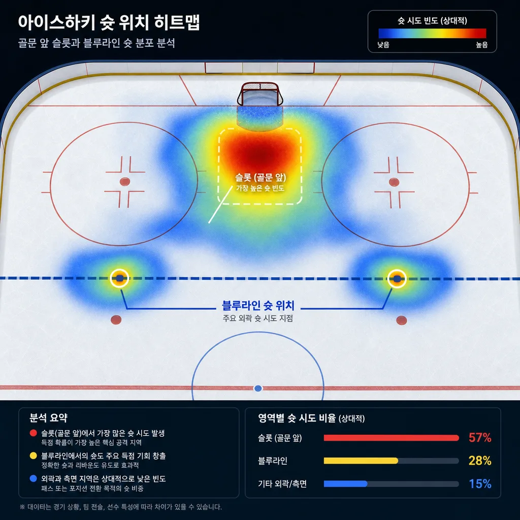 하키 기대 득점 xG를 읽기 위한 슛 위치와 위험 구역