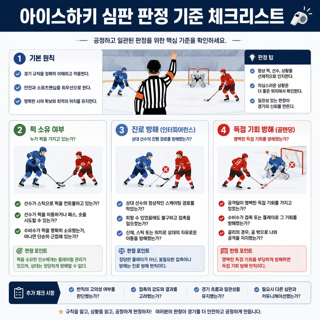 하키 인터피어런스 판정 체크리스트